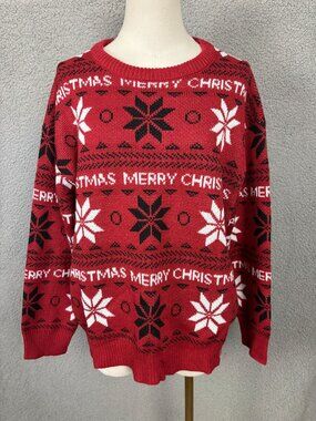 Jouica Women's Christmas Snowflakes Long Sleeve Pullover Sweater Multi XL NWT's.